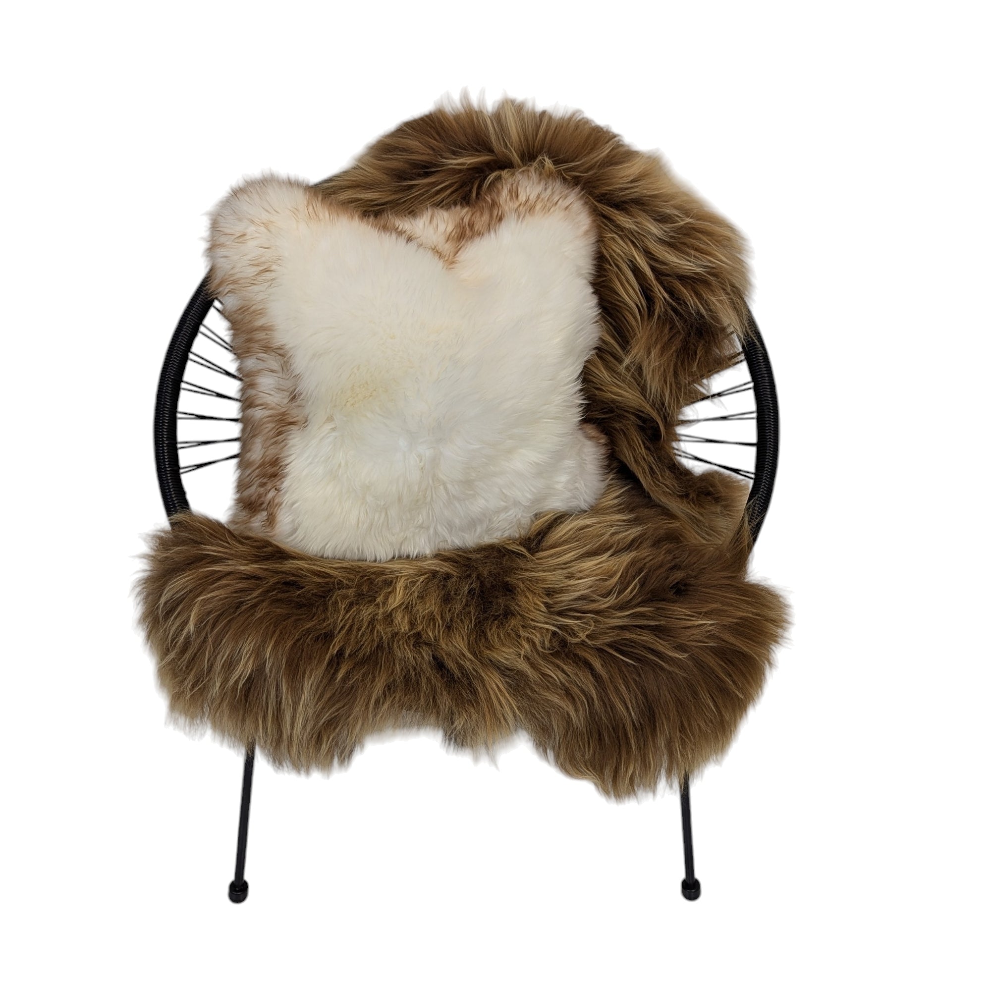 Sheepskin Cushion Cover with trim