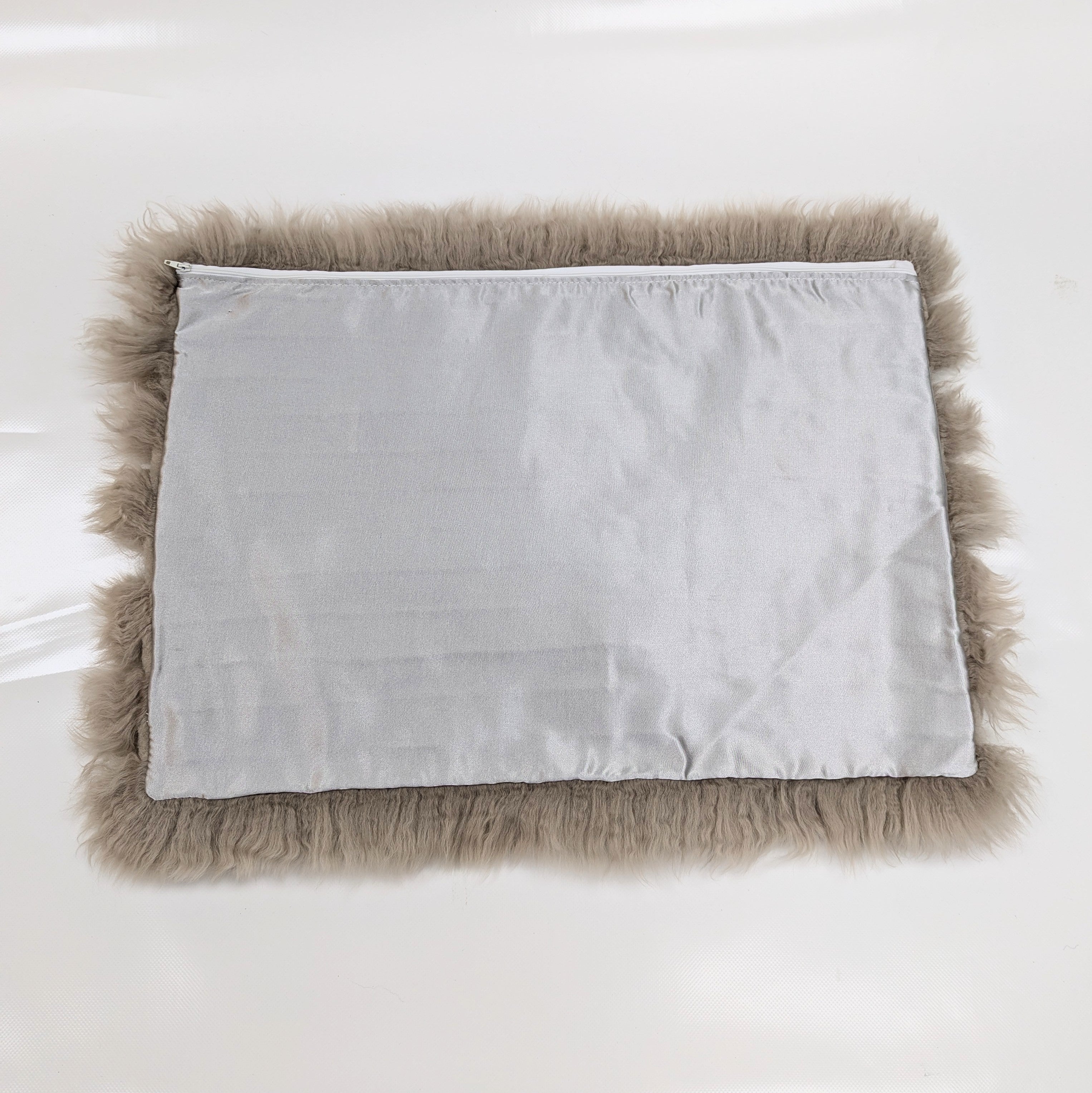 Sheepskin & Sateen Cushion Cover