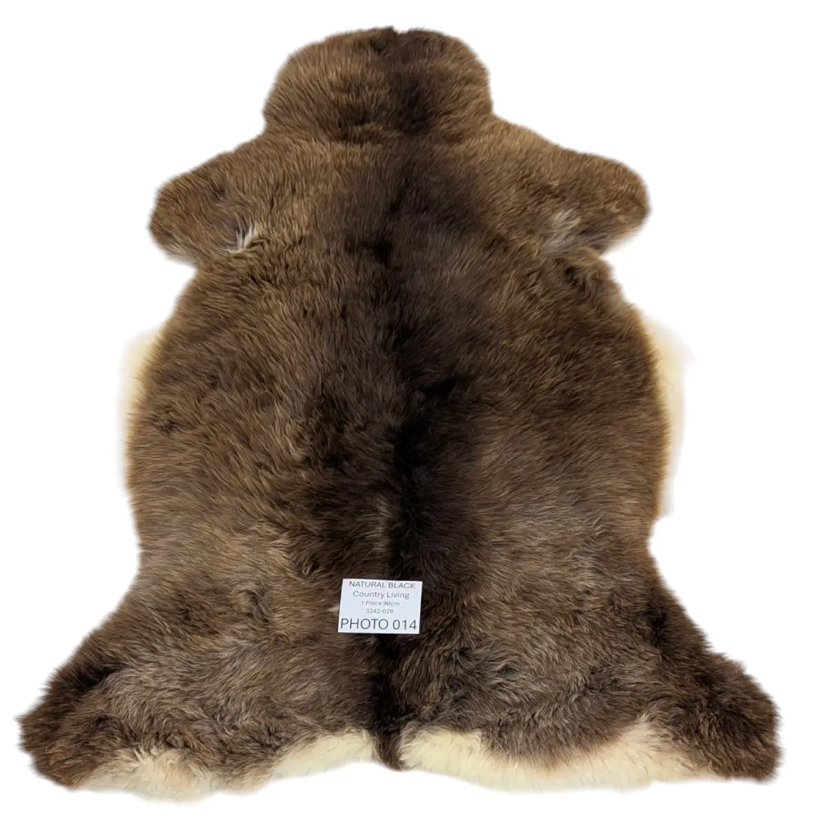 Natural black sheepskin rug
